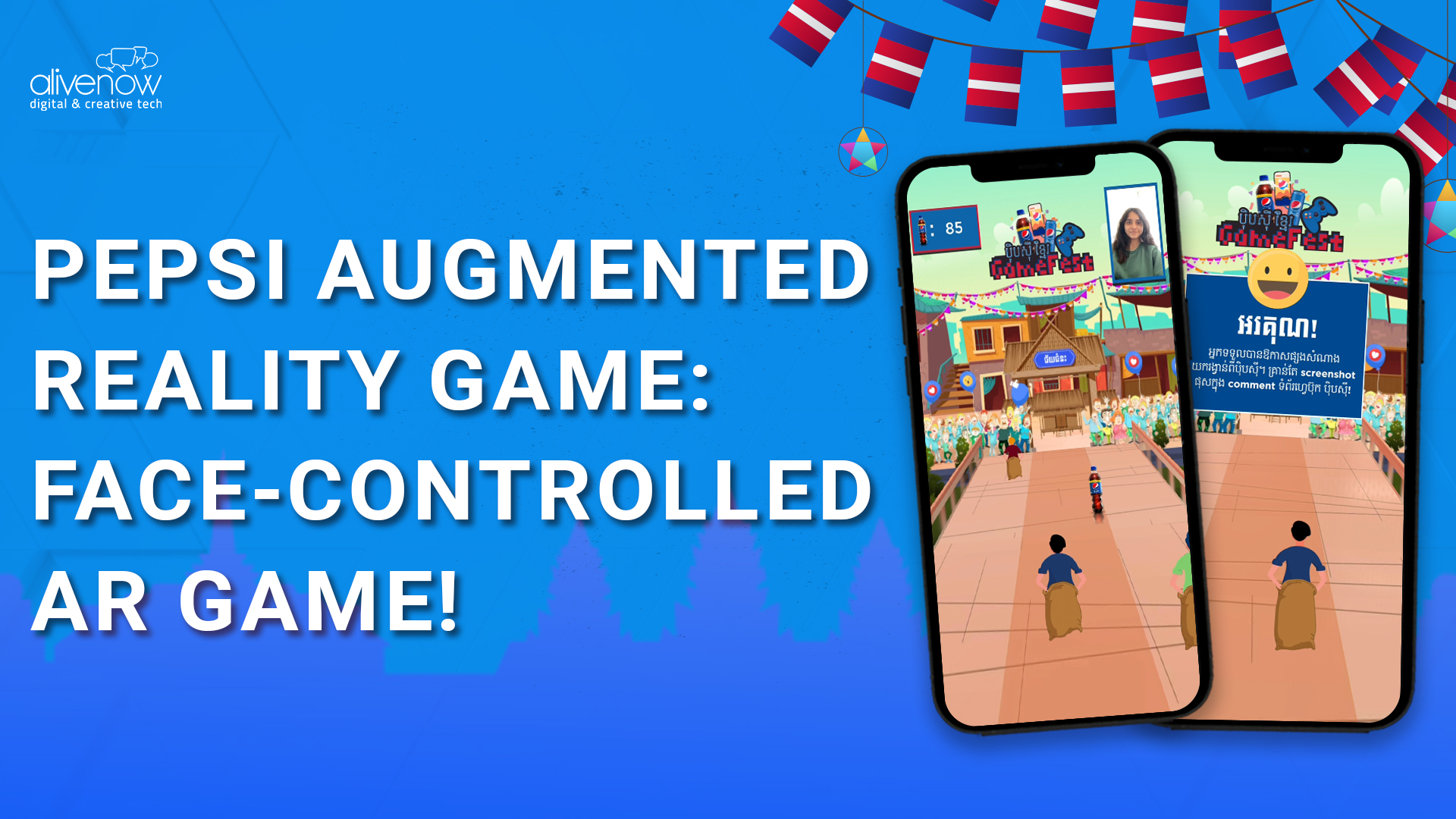 Celebrating the Khmer New Year with the Pepsi sack race in Augmented Reality