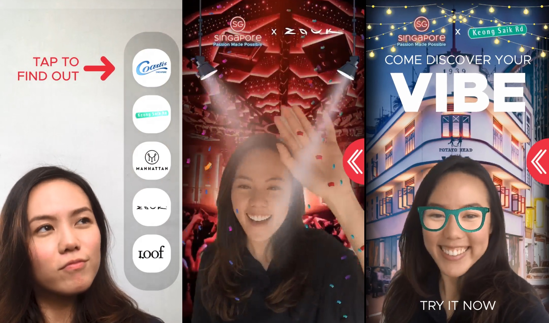AliveNow creates Singapore Tourism’s Facebook AR experience that teleports you to city’s top party spots.