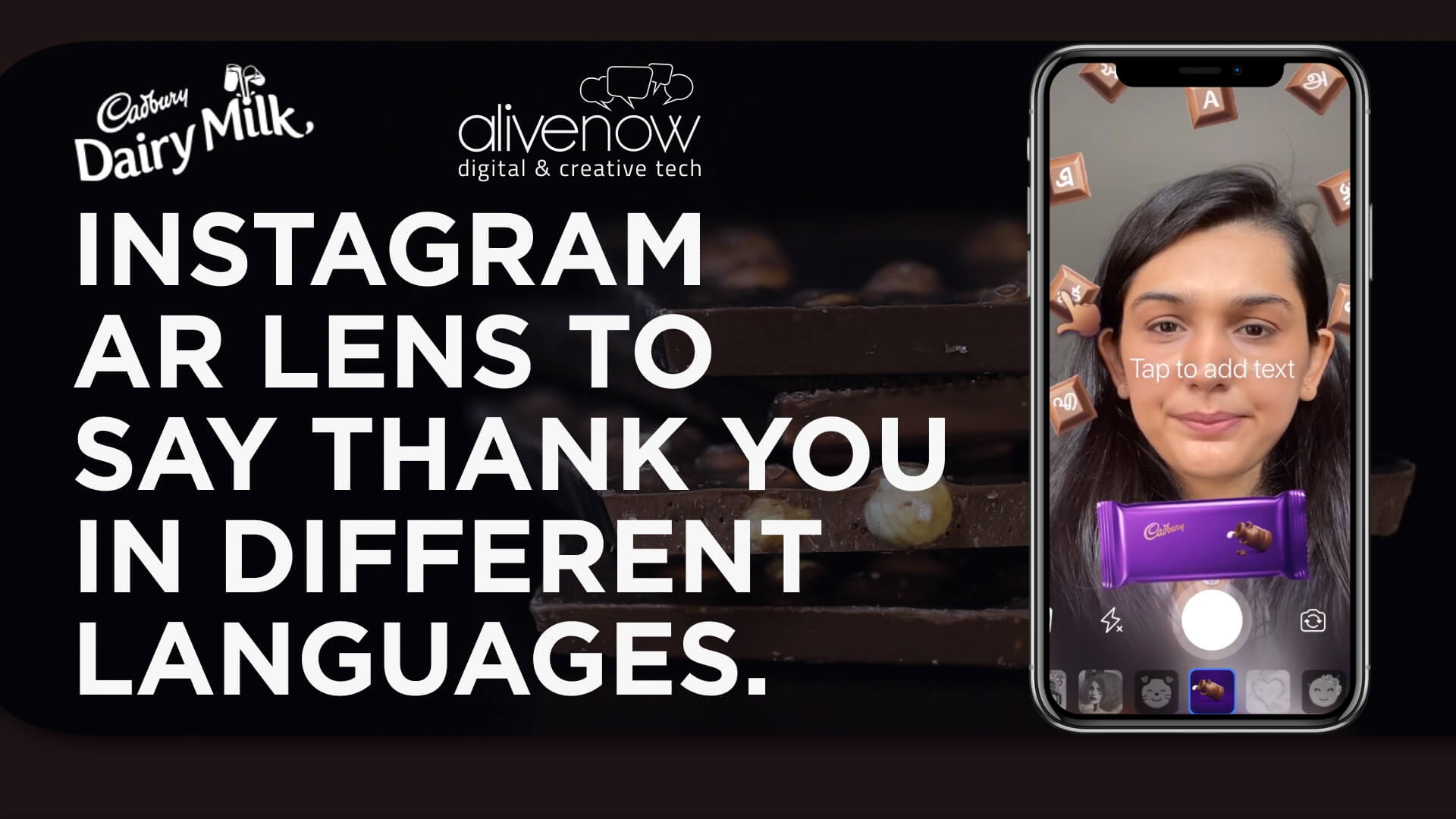 With this Instagram AR Filter for Cadbury, Thank your Heroes in a Language of your Choice!